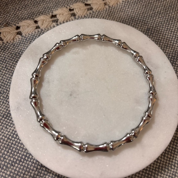 Elegant Silver Bamboo Bangle - Picture 3 of 3